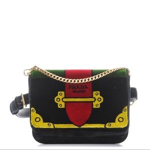Prada Velvet Cahier Belt Bag Black